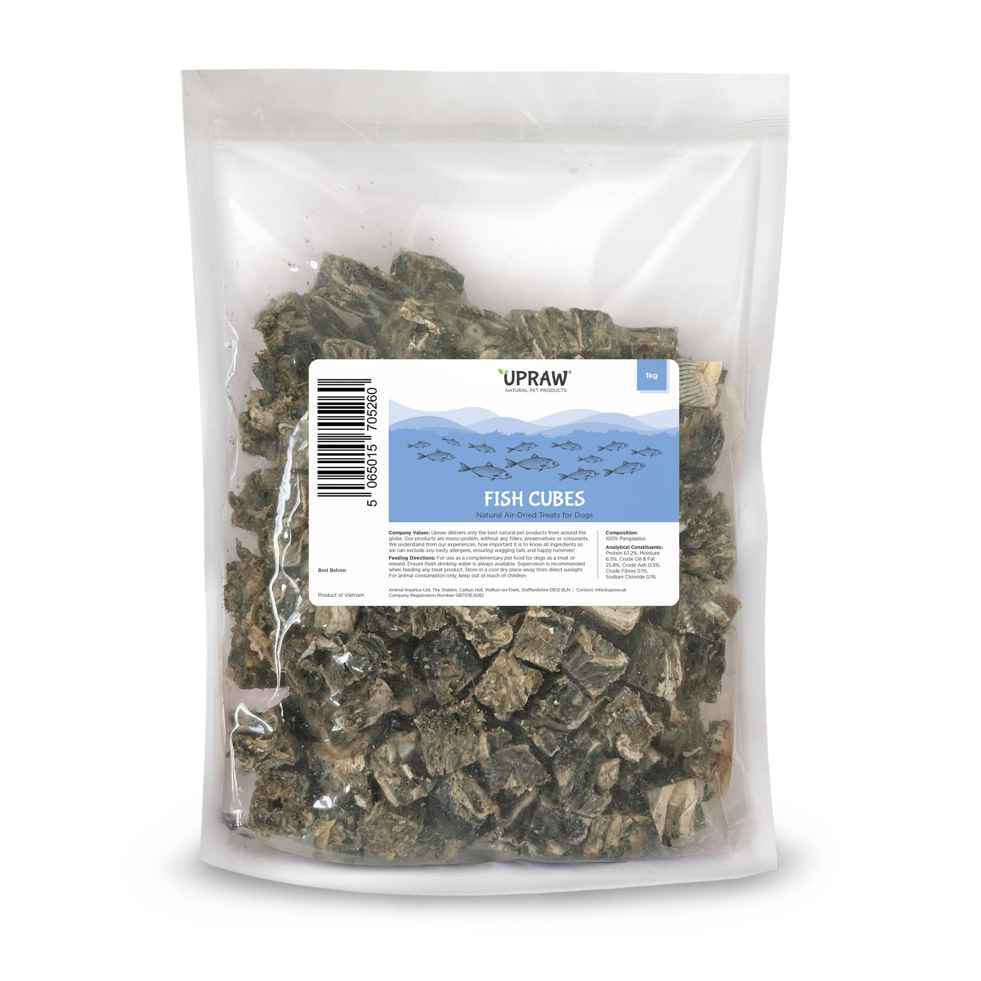 Fish Cubes - Natural Air-Dried Treats for Dogs- Great for Joints and Mobility, Promotes Healthy Skin & Coat, Highly Digestible, High in Protein, Aid with teeth cleaning. (1kg)