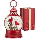 Christmas Snow Globes Cardinal Gift, Light Up Musical Snow Globe Decorations, 6H Timer, USB/Battery Operated, Red Cardinal Gift Christmas Indoor Home Décor