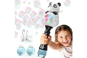 Bubble Wand - 1200mAh USB-C Rechargeable, Colorful RGB Light, Blow Big Bubbles - Bubble Machine for Girls Boys - Outdoor Toys