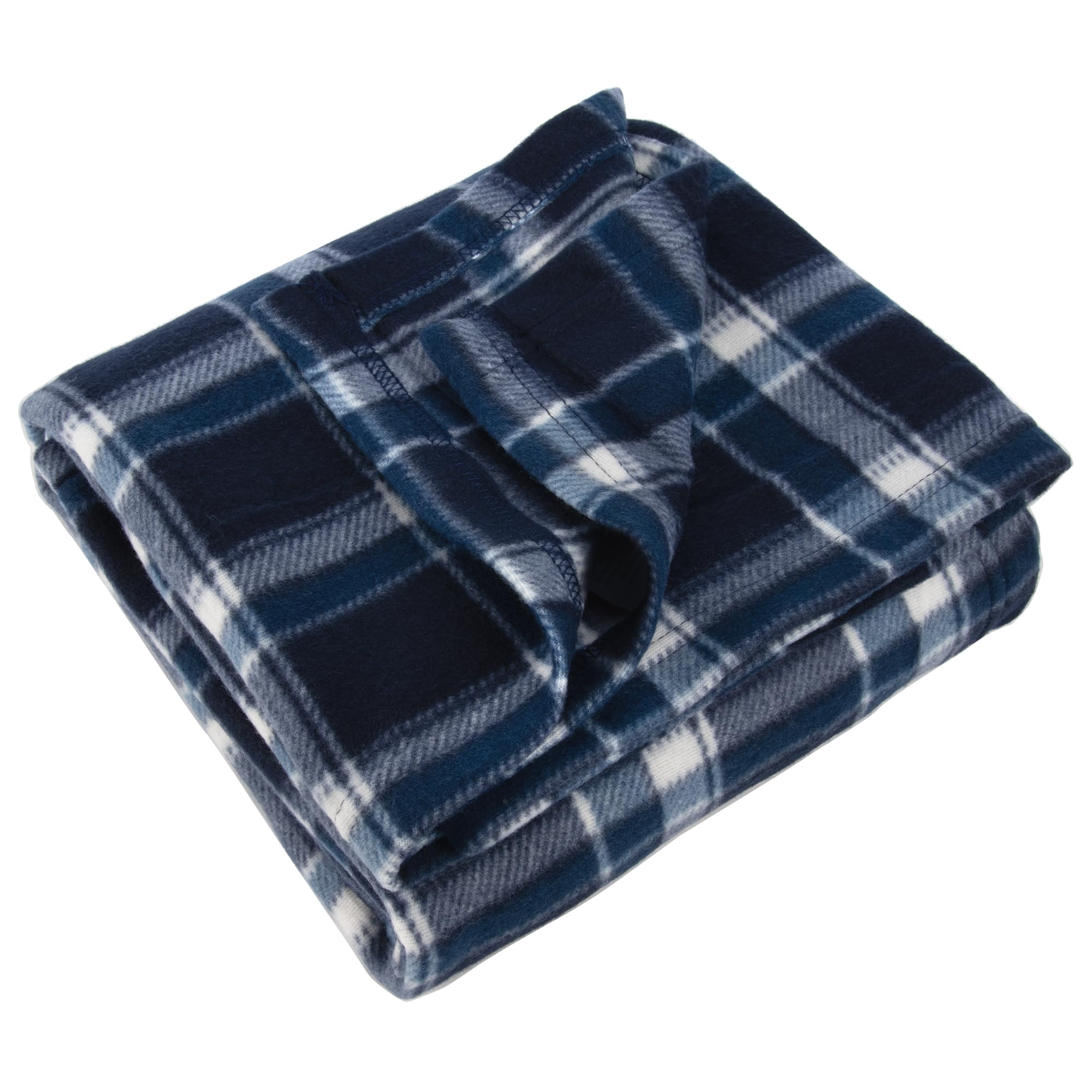 Trail maker 50x60 Throw Blankets, Plaid Fleece Throw Blankets for Bedroom, Couch, Livingroom, Chair, Pets, Outdoors (Blue)
