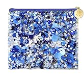 Packed Party Spirit Squad Confetti Everything Pouch Makeup Bag Travel BagCosmetic Bag for Women (True Blue)