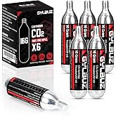Gylbuz Threaded CO2 Cartridges 16g - for All CO2 Bike Tire Inflators with Threaded Connection, Great Refill for Mountain or Road Bicycle Tires,6/12/20 Count Available