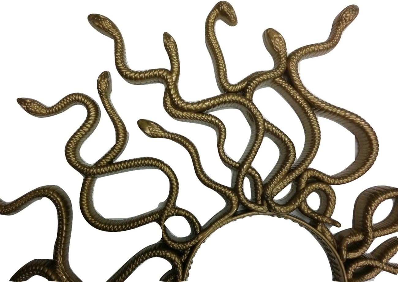 Nicky Bigs Novelties Medusa Snake Costume Headband, Gold, One Size: Clothing