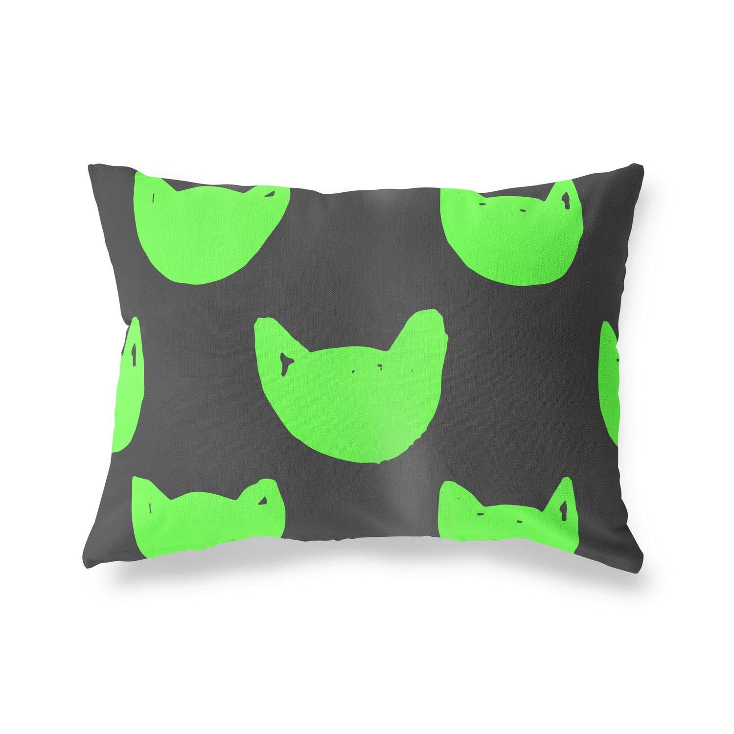 BonaMaison Decorative Cushion Cover, Neon Green Fume Throw Pillow Covers, Home Decorative Pillowcases for Livingroom, Sofa, Bedroom, Size: 45X60 Cm - Designed and Manufactured in Turkey