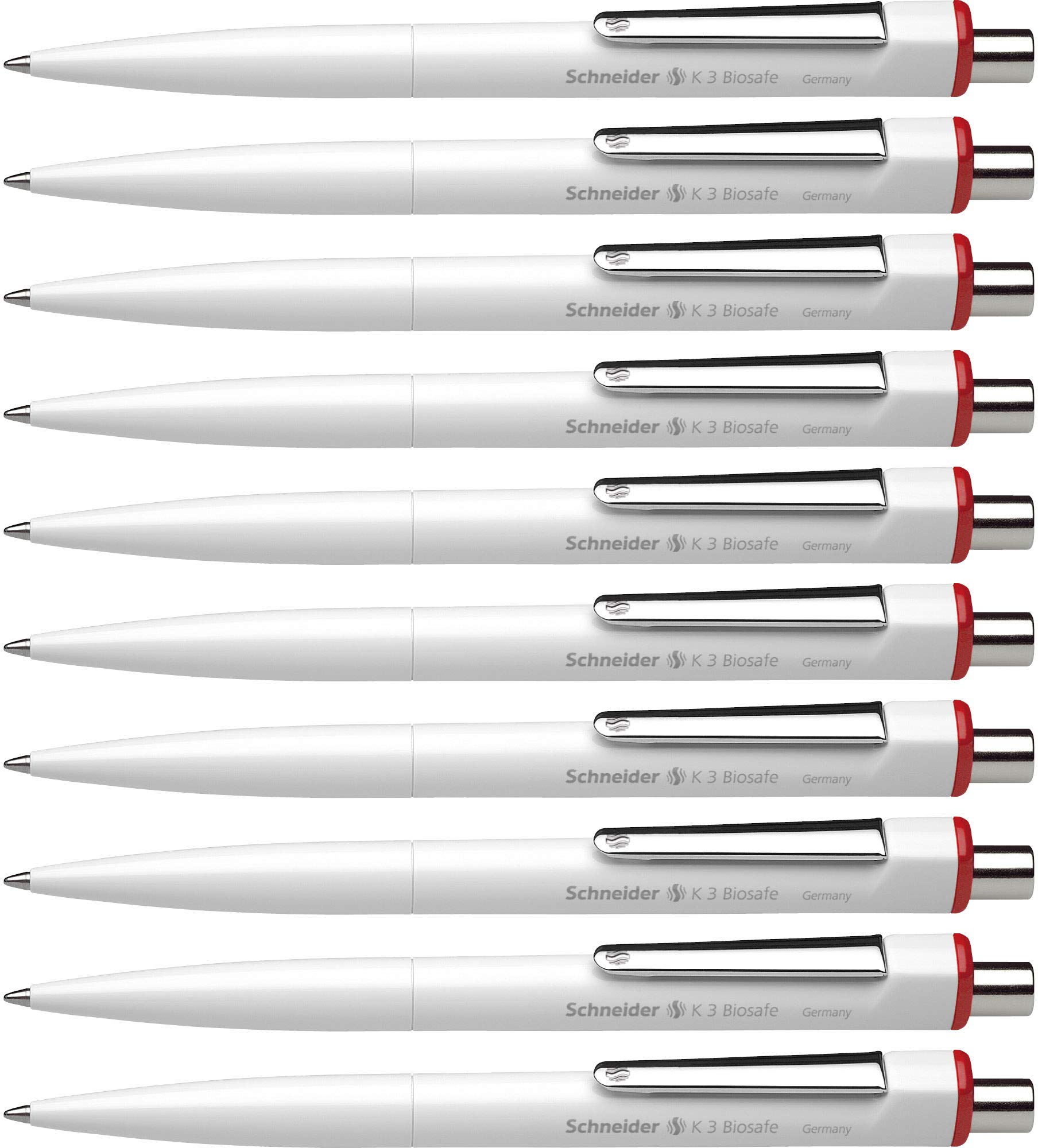 Schneider Mechanical Ballpoint Pen K3 Red M Indelible Pack of 10