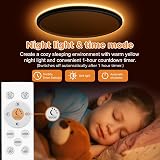slochi Dimmable Ceiling Light 24W Remote 3000-6500K Night Light 1800K Black view 3