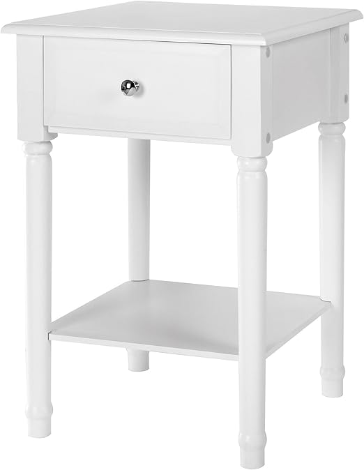 Amazon Com Songmics White Bedside Nightstand End Sofa Table With