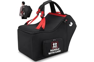 RAINSMORE Padded Car Seat Travel Bag Infant Car Seat Travel Bag for Airplane Car Seat Bag Compatible with UPPAbaby, Nuna, & C
