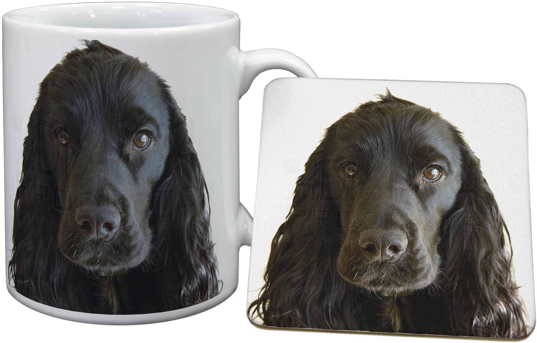 Advanta Group Black Cocker Spaniel Dog Mug+Coaster Christmas/Birthday Gift Idea