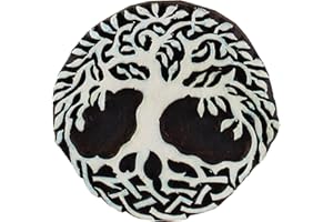 CRAFTYART Indian Tree of Life Wooden Textile Stamps Hand-Carved Printing Pottery Art Craft Block Stamps