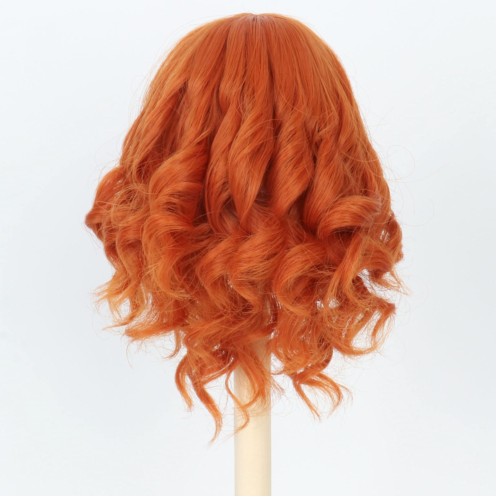 Miss U Hair 8-9 Inch 1/3 BJD Doll Wig MSD DOD Pullip Dollfie Short Curly Carrot Orange Doll Wig (KB14-T2735)
