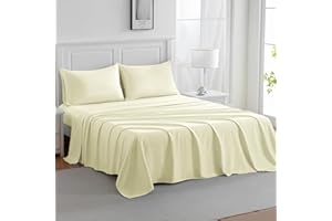 Full Sheet Set, 4 Piece Bed Sheets for Full Size Bed Set, 16 Inch Full Sheets Deep Pocket, Hotel Luxury Soft and Breathable M