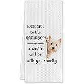 Cilrii Funny Westie Dog Bathroom Hand Towels, West Highland Terrier Gifts, Westie Dog Gifts for Women Men Decorative Hand Towels for Bathroom Restroom Washroom, 16x24 Inch