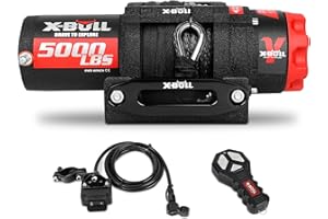 X-BULL γ Series Winch 5000 lb. Load Capacity with Synthetic Rope and Hawse Fairlead, Waterproof IP68, Wireless & Wired Remote with Mounting Plate for ATV/UTV,Boat Trailer Winch
