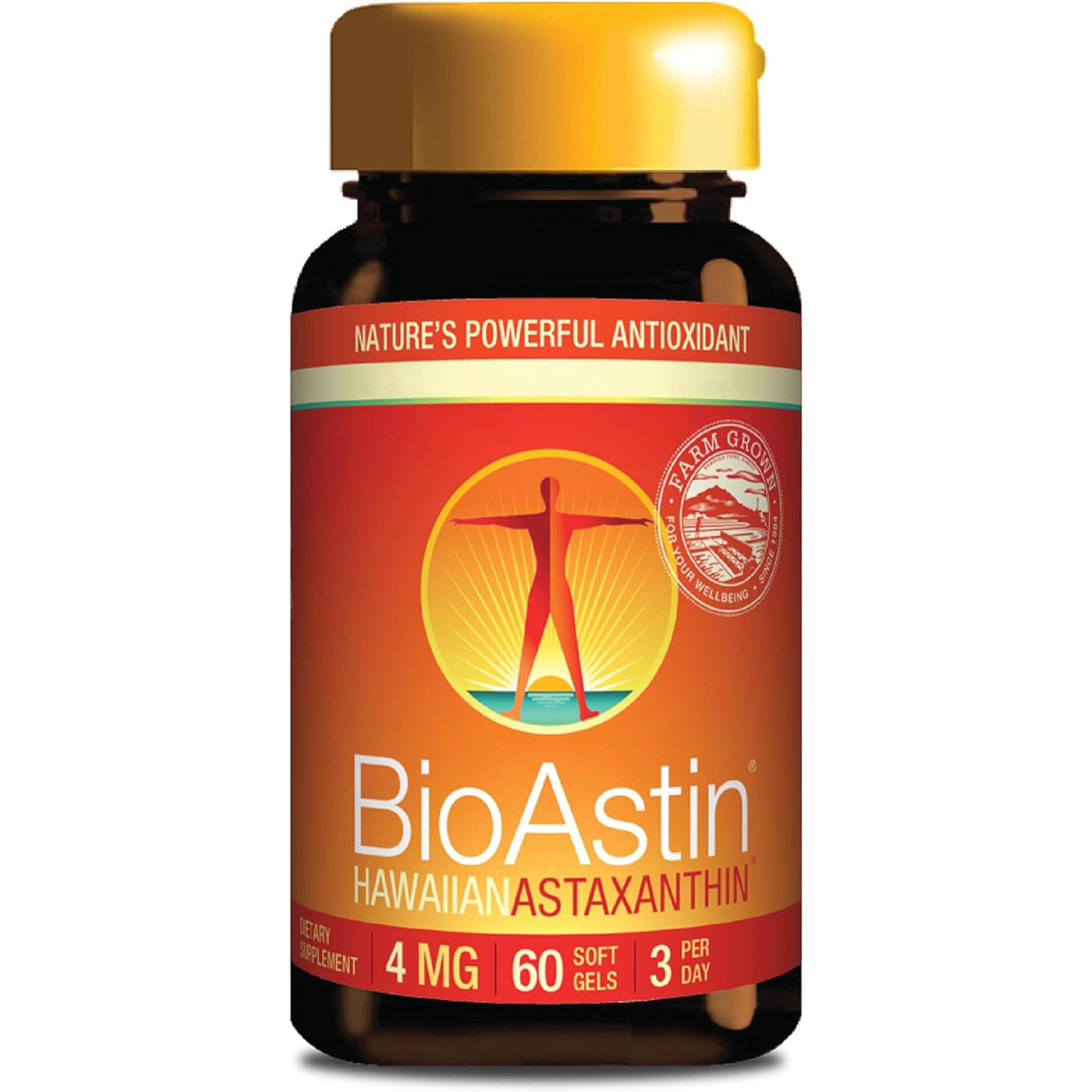 Nutrex Hawaii BioAstin Astaxanthin 4 mg Softgels – Astaxanthin Supplement, Natural Astaxanthin Formula with Vitamin E, 60 Softgels, one Capsule Every Day