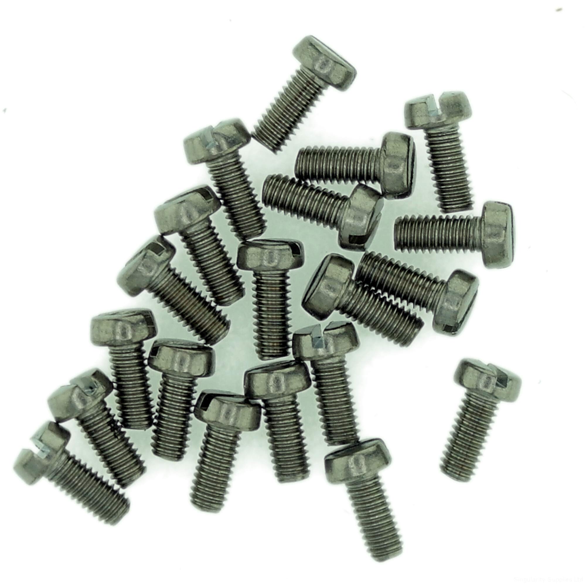 M1 (1mm x 6mm) Slot Cheese Machine Screw (Bolt) - Stainless Steel (A2) (Pack of 20)