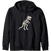 Calavera T-Rex Dinosaur Sugar Skull Dia De Los Muertos Zip Hoodie