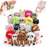 20Pcs Party Favors Keychains Plush Keychain Bulk for Kids Backpacks Charms | Party Favors for Kids 8-12 Back to School Gifts for Students Classroom Prizes Elementary