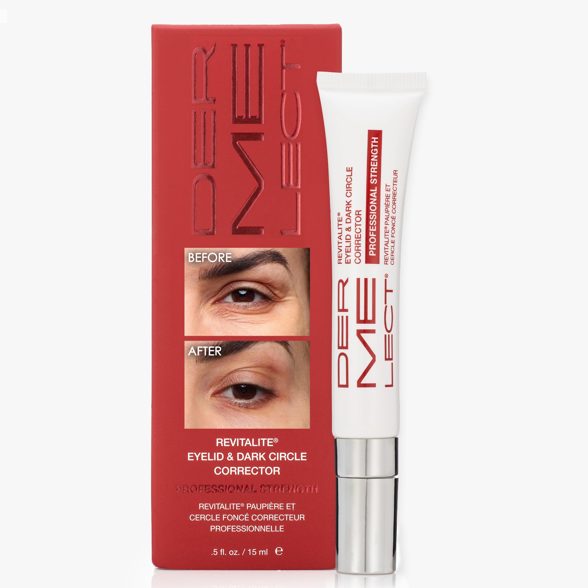 Dermelect Revitalite Professional Eyelid & Dark Circle Corrector for Eyes - Anti Aging Cream with Peptides Brightening & Tightening Treatment for Dark Circles, Puffiness, Droopy Eyelids, Wrinkles