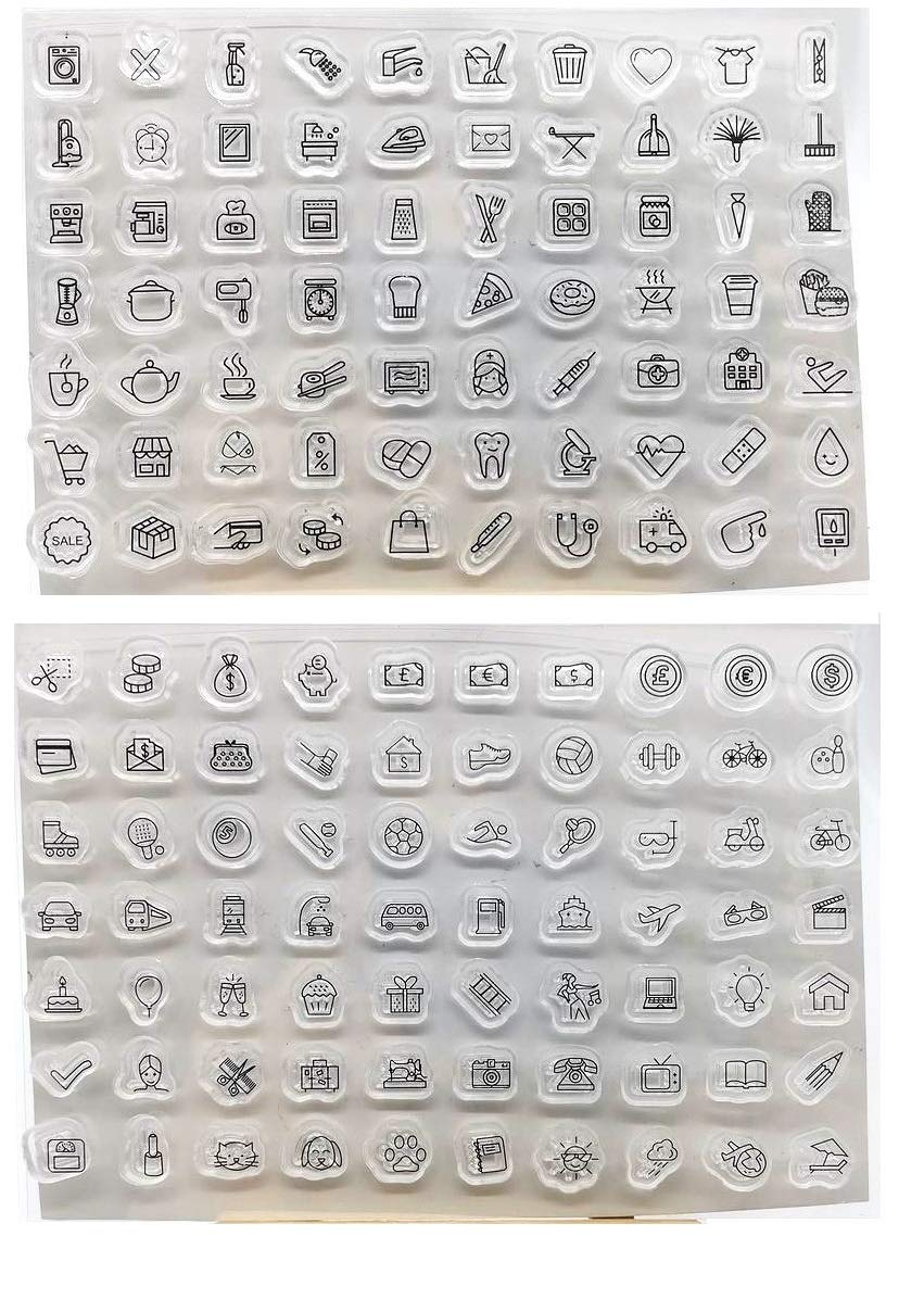 Welcome to Joyful Home 2pcs/Set Different Things Daily Life Clear Stamp for Card Making Decoration and Scrapbooking 11x16cm