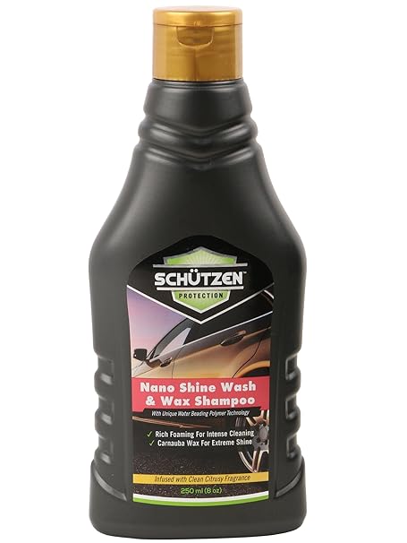 Schützen Nano Shine Wash Wax Shampoo with Carnauba Wax for Cars - 250