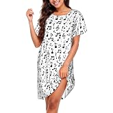 YSBKN Nightgowns For Women Soft Sleepshirt Short Sleeve Lounge Dress Casual Ladies Sleepwear