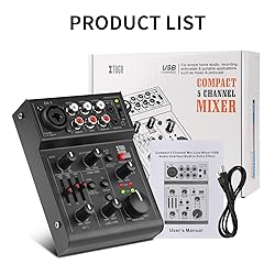 XTUGA CT80 8-Channel Professional Audio Mixer for