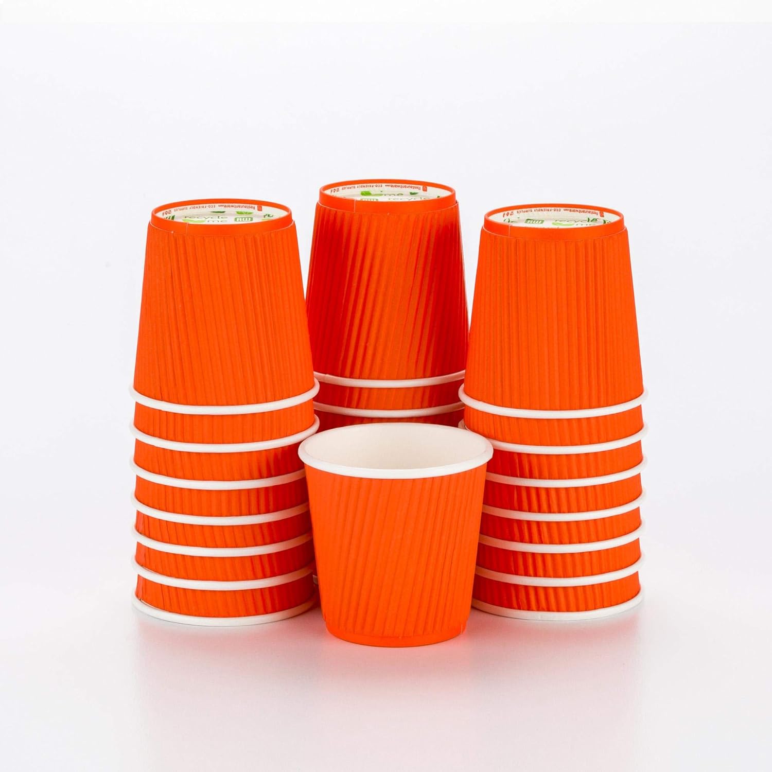Amazon.com: 4 Ounce Paper Coffee Cups, 25 Ripple Wall Disposable Paper ...