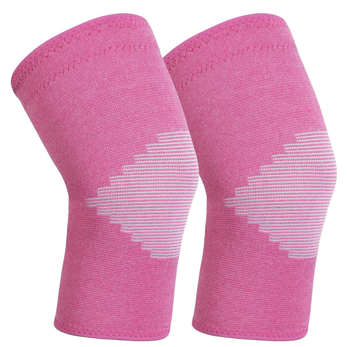 Goosehill Knee Supports 2Pack, Compression Breathable Knee Support Brace, Non-Slip Joint Protection Knee Support for Men & Women, Knee Brace Support for Running, Sports, Knee Pain Relief Pink