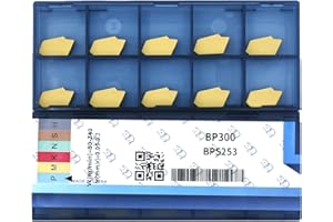 CDBP GTN-3 (SP300) CNC Grooving Carbide Inserts Steel Fit for SPB326/332 Lathe Grooving Cutting Tools, CVD Yellow Coating, 10pcs