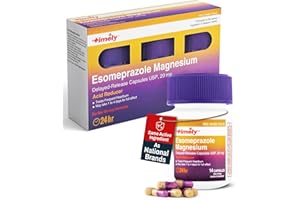 TIME-CAP LABS, INC. Timely Esomeprazole Magnesium 20mg Antacid Pills - Stomach Acid Reducer, Frequent Heartburn Relief & Acid Reflux Medicine - 24 Hour Esomeprazole Delayed Release Capsules - 42 Count
