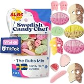 Swedish Candy Bubs Mix, Sweet &amp; Sour Gummies, Skulls &amp; More 1/2 LB | Imported from Sweden, Fresh, Bubs Skulls, Ovals, Resealable Bag