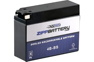 ZIPPBATTERY YTX4B-BS Maintenance-Free, 40CCA, 12V 2Ah Battery Replacement for ATV, Motorcycle, Jet Skis, Scooter, UTV, and More - Tab Terminal