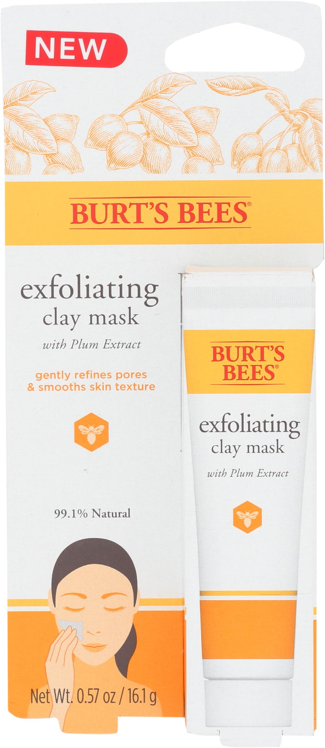 Burts Bees Exfoliating Clay Mask for Unisex 0.57 oz Mask Clear