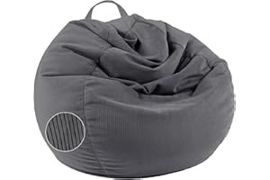 LPMOERA Stuffed Animal Storage Bean Bag Chair Cover (No Filler) For Kids and Adults.Pets Dogs/Cats Lazy Beds.Soft Premium Corduroy Stuffable Bean Bag For Organizing Children Plush Toys or Memory Foam