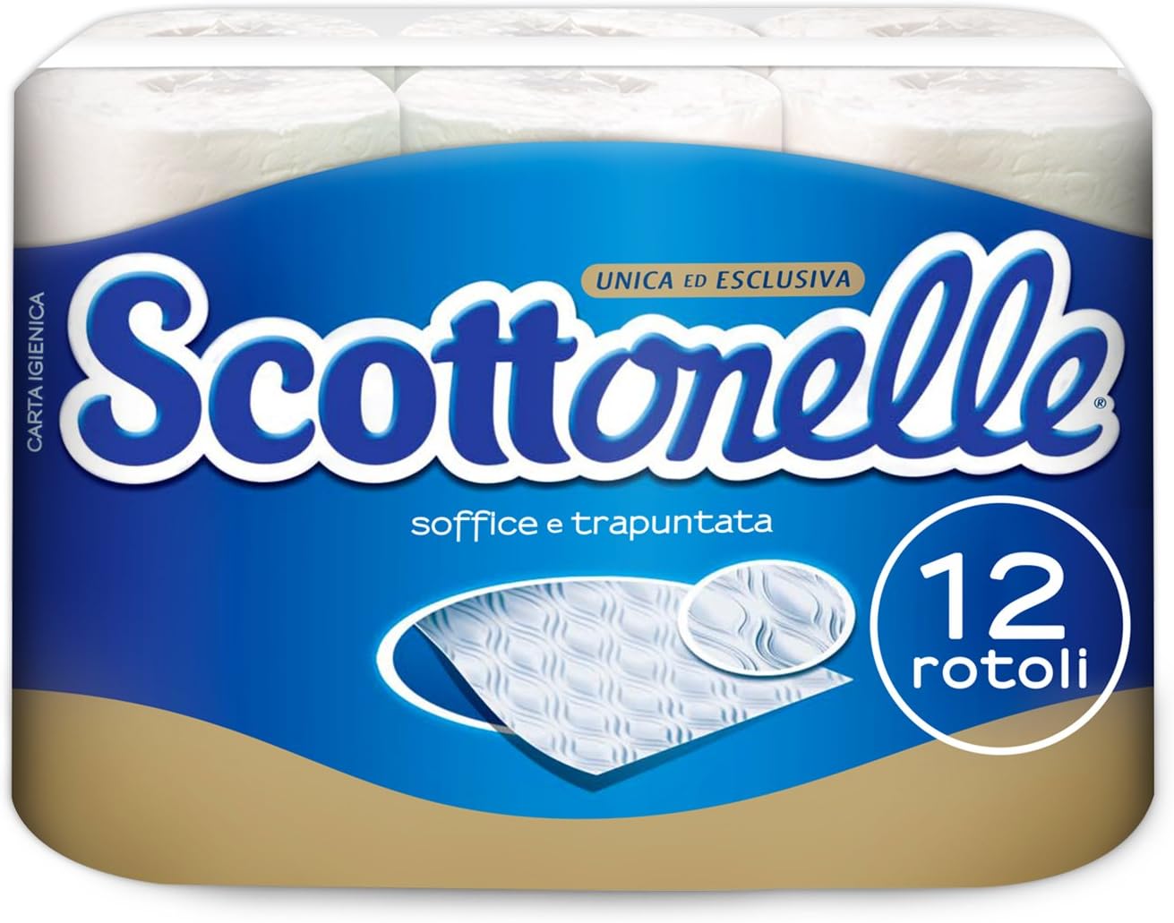 Scottonelle Soft and Quilted Toilet Paper - Pack of 12 Rolls, White, 1 count (Pack of 12)