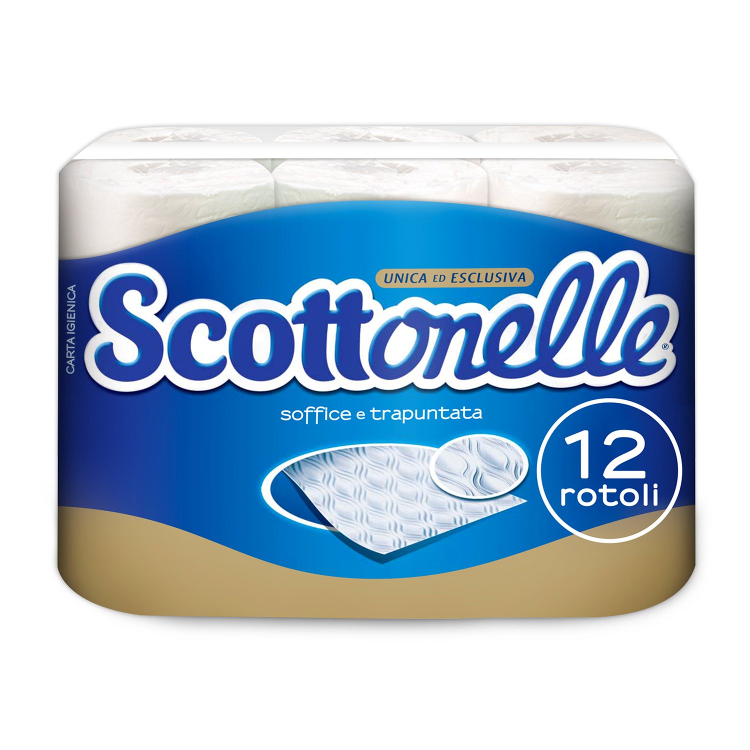 Scottonelle Soft and Quilted Toilet Paper - Pack of 12 Rolls