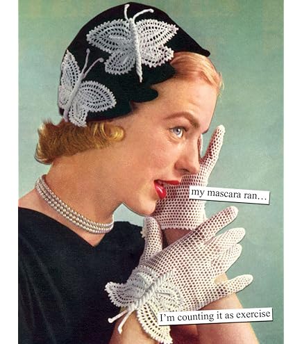 Anne Taintor Birthday Cards Funny Vintage Retro Greeting Card For Her, 4.25\" X 5.5\", Getting Lit In The Kitchen