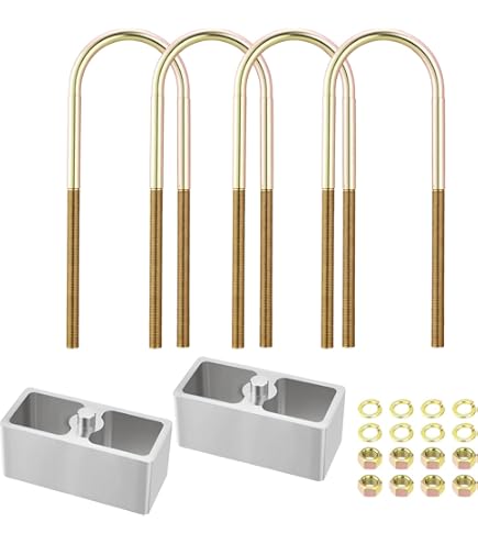 4 Inch Universal Billet Aluminum Leaf Spring Lowering Block Kit With U-Bolts & Hardware (2.5" Wide X 5" Long)