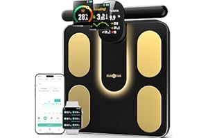 RunStar Smart Scale FSA&HSA Eligible, 8 Electrodes Digital Bathroom Scale for Body Weight and Fat, BMI, Muscle Mass 28 Body Composition Measurement, with Full-Color TFT LCD on Retractable Handle