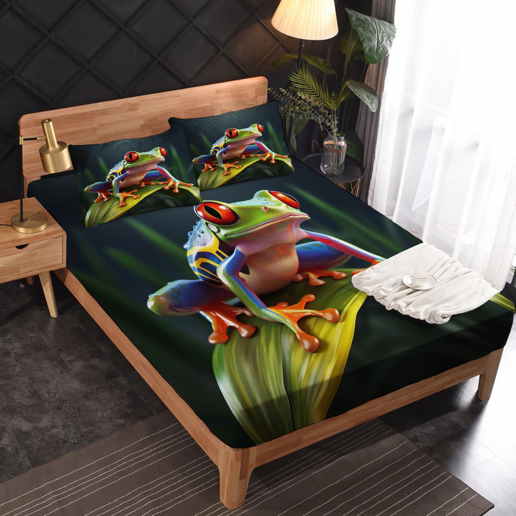 zcsm Frog Sheets King Sheet Sets - Tropical