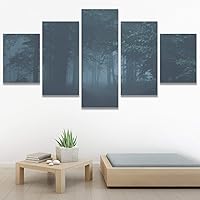 SIGNWIN 5 Panel Canvas Wall Art Modern Art Dramatic Forest Multicolor Photography Romantics Scenic for Home Decorations Ready to Hang - 60