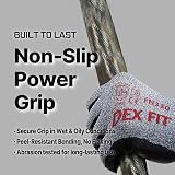 DEX FIT FN330 Nitrile Work Gloves 3D-Comfort Touchscreen 8(M) Grey 1 Pair view 3