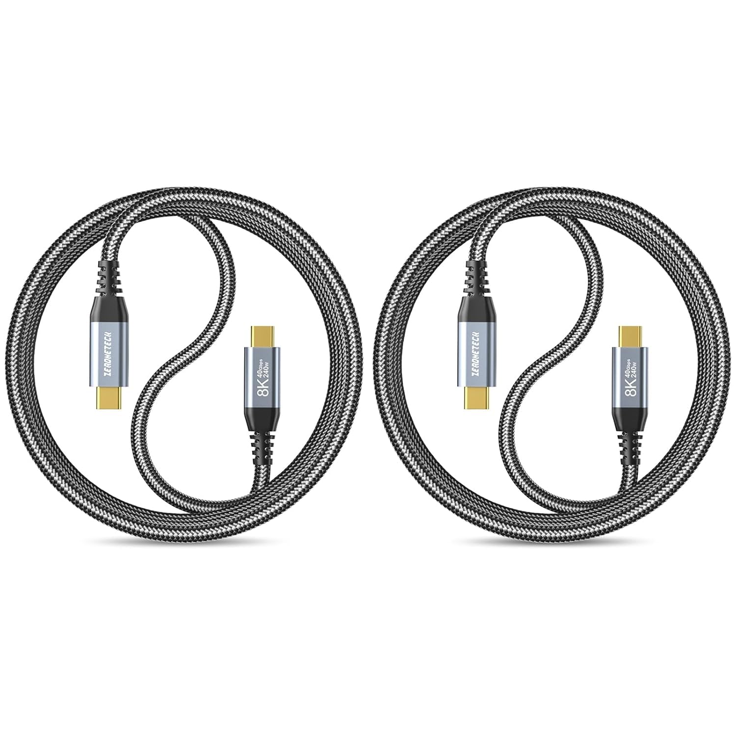 Photo 1 of (2-Pack 3.3FT) 40Gbps USB C for Thunderbolt 4 Cable, [8K@60Hz/Dual 4K@60Hz] USB C Monitor Cable, 40Gbps Data Transfer, USBC Video Cord, 240W Charging for iPhone 16,Samsung,MacBook,iPad,Lenovo,SSD,KYY