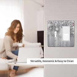 Christmas Snowflake Planks 2 Gang Light Switch