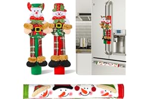 OUGAR8 Adorable Snowman Refrigerator Handle Covers Set | Cute &Practical Fridge Door Covers| Protective Kitchen Appliance,Oven,Fridge,Dishwasher Covers |Perfect Christmas Decorations Idea (3 Snowmen)