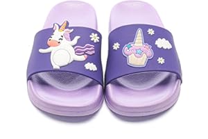 MEMON Toddler Little Kids Dinosaur Beach/Pool/Shower Slides/Anti-Skid Home Bath Slippers/Cute Summer Outdoor Shoes for Girls and Boys