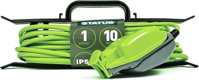 Status 10m Extension Lead IP54 Green Waterproof Outdoor Cable 13A Plug