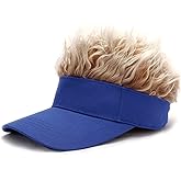 Men's Hair Visor ​Sun Hats Visor with Hair Fake Hat with Hairs for Men Novelty Spiked Adjustable Baseball Caps Funny Gift