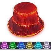 Light up Hat Rave Bucket Hat 7 Colors Flashing Glow LED Hat Neon Crazy Hats for Festival Gear for Party Hats EDM Accessories